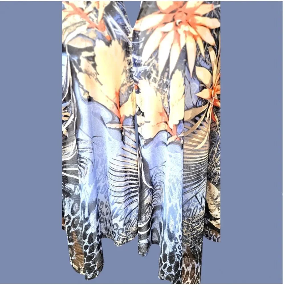 CHICO'SโEASYWEAR Flowers Of Paradise Mesh Open Front Makenzie Jacket Size 3/XL - Picture 3 of 13